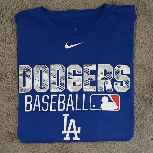 Nike Dri-Fit Mens Blue Los Angeles Dodgers Baseball Tee Shirt Size XL - Picture 4 of 7